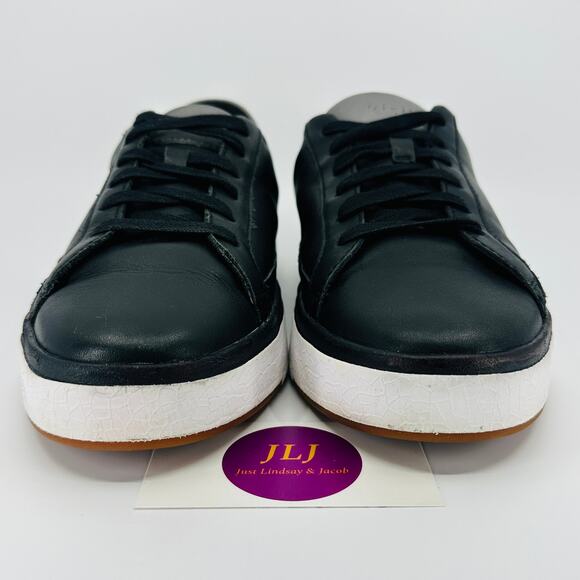 Kizik Men's Vegas Black Leather Slip On Hands Free Sneakers Size 8 Wide (EE) - Picture 2 of 11